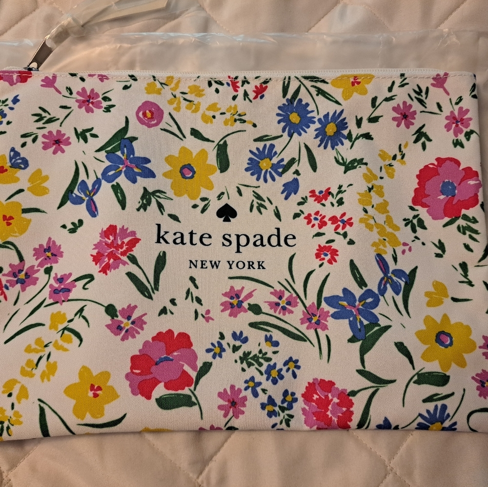 Kate Spade  Floral Print Zip cosmetic Pouch